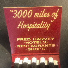 Fred Harvey's Hotels Restaurants Vintage Full Matchbook c1960's-73 VGC - Additional view 3