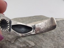 Vtg c1920's Navajo Fred Harvey Era Ingot Silver Repousse Cuff Bracelet Sz 6⅝ - Additional view 9