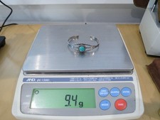 Fred Harvey slim Navajo native American sterling silver turquoise cuff bracelet - Additional view 8
