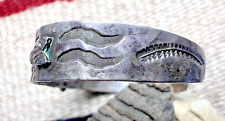 Vtg FRED HARVEY era TURQUOISE CUFF BRACELET sterling 5.75