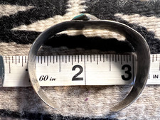 Vtg FRED HARVEY era TURQUOISE CUFF BRACELET sterling 5.75