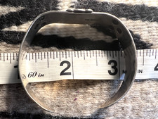 Vtg ZIPPER DESIGN Fred Harvey Era TURQUOISE CUFF BRACELET sterling 5.75