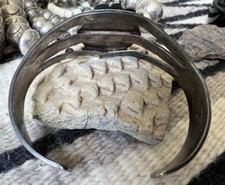 Vintage FRED HARVEY ERA TURQUOISE CUFF bracelet sterling silver 6