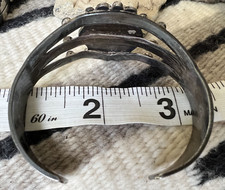 Vintage FRED HARVEY ERA TURQUOISE CUFF bracelet sterling silver 6