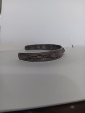 1920s Fred Harvey Era Navajo Sterling Silver  Bracelet with Turquoise & Swastika - Additional view 2