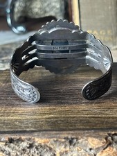 Sterling Silver Turquoise Cuff Bracelet Fred Harvey Era V954 - Additional view 5