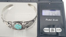 Vtg. Navajo Fred Harvey Era Turquoise Thunderbird Stamped  Concho Cuff Bracelet - Additional view 17