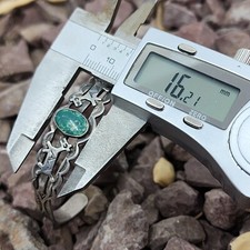 Vintage Fred Harvey Navajo Coin Silver Turquoise Dog or Horse Bracelet - Additional view 9