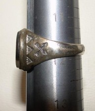 Vtg Fred Harvey MONTANA AGATE Crossed Arrows Sterling Silver Signed Ring sz 12 - Additional view 12