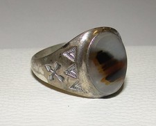 Vtg Fred Harvey MONTANA AGATE Crossed Arrows Sterling Silver Signed Ring sz 12 - Additional view 7