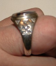 Vtg Fred Harvey MONTANA AGATE Crossed Arrows Sterling Silver Signed Ring sz 12 - Additional view 9