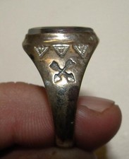 Vtg Fred Harvey MONTANA AGATE Crossed Arrows Sterling Silver Signed Ring sz 12 - Additional view 10