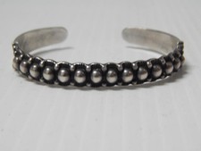 VINTAGE HARVEY STYLE NAVAJO INDIAN INGOT STERLING SILVER BRACELET - Additional view 1