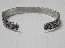 VINTAGE HARVEY STYLE NAVAJO INDIAN INGOT STERLING SILVER BRACELET - Additional view 3