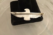 Fred Harvey Era Navajo Sterling Turquoise Thunderbird Hand Stamped PIN Native - Additional view 1