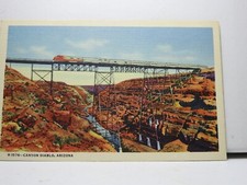 Postcard Canyon Diablo Arizona Published Fred Harvey Railway Bridge Water E649