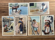 6 Vintage Postcards Fred Harvey Southwest Apache, Hopi Village Baking Bread