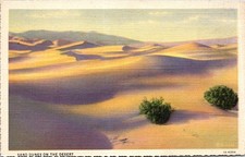 Vintage Sand Dunes Desert Postcard Fred Harvey Linen 1940s Southwest Ephemera Ar
