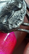 Vintage Fred Harvey Era Yellowstone Souvenir Ring Sterling Silver Bison - Additional view 3