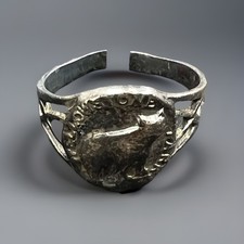 Vintage Fred Harvey Era Yellowstone Souvenir Ring Sterling Silver Bison - Additional view 6