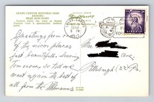 GRAND CANYON NATIONAL PARK ARIZONA NEAR HOPI POINT Fred Harvey Vtg Postcard - Additional view 1