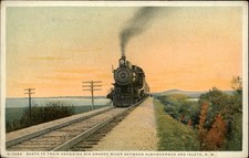 Santa Fe Train Rio Grande River Albuquerque NM Fred Harvey Phostint postcard d60