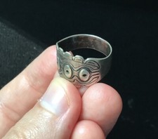 Vintage Navajo Sterling Fred Harvey Style Ring Exc. Quality! Size 6 1/2 WOW! - Additional view 4