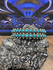 Vintage Fred Harvey era turquoise snake I double row cuff - Additional view 3