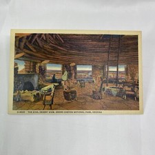 Fred Harvey The Kiva - Desert View Grand Canyon Arizona Postcard Linen Unposted