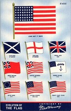 Fred Harvey Linen PC Evolution of The American Flag United States United Nations