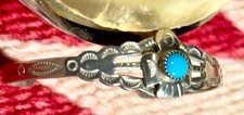 OLD PAWN NATIVE AMERICAN FRED HARVEY ERA STERLING TURQUOISE CUFF W THUNDERBIRD - Additional view 12