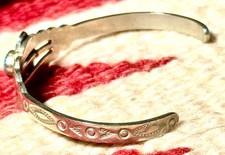 OLD PAWN NATIVE AMERICAN FRED HARVEY ERA STERLING TURQUOISE CUFF W THUNDERBIRD - Additional view 3