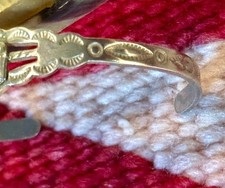OLD PAWN NATIVE AMERICAN FRED HARVEY ERA STERLING TURQUOISE CUFF W THUNDERBIRD - Additional view 10
