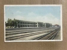 Postcard Needles CA El Garces Santa Fe Hotel Train Tracks Railroad Fred Harvey