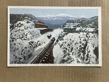 Postcard Cajon Pass CA California Train Railroad Mountain Summit Fred Harvey