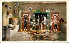 Vintage Postcard Powamu Altar of the Hopi Indians Fred Harvey c. 1908