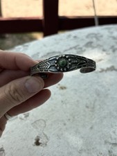 VINTAGE FRED HARVEY ERA Sterling Silver Turquoise GIANT ARROW Bracelet CUFF - Additional view 13
