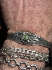 VINTAGE FRED HARVEY ERA Sterling Silver Turquoise GIANT ARROW Bracelet CUFF - Additional view 4