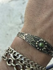 VINTAGE FRED HARVEY ERA Sterling Silver Turquoise GIANT ARROW Bracelet CUFF - Additional view 8