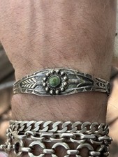 VINTAGE FRED HARVEY ERA Sterling Silver Turquoise GIANT ARROW Bracelet CUFF - Additional view 9