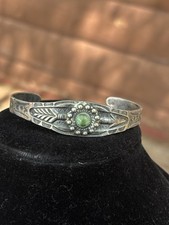 VINTAGE FRED HARVEY ERA Sterling Silver Turquoise GIANT ARROW Bracelet CUFF