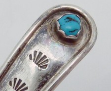 Vintage Harvey Navajo Sterling Silver Turquoise Small Baby Souvenir Spoon 26815 - Additional view 1