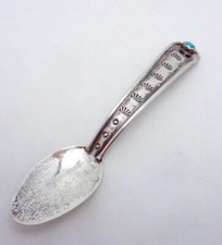 Vintage Harvey Navajo Sterling Silver Turquoise Small Baby Souvenir Spoon 26815 - Additional view 2