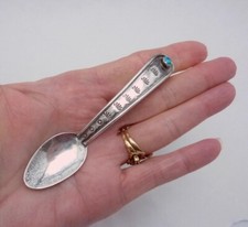 Vintage Harvey Navajo Sterling Silver Turquoise Small Baby Souvenir Spoon 26815 - Additional view 3