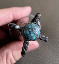 VTG Navajo Stamp Sterling Silver Turquoise Bell Native American Fred Harvey Era - Additional view 11