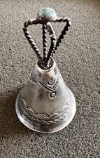 VTG Navajo Stamp Sterling Silver Turquoise Bell Native American Fred Harvey Era - Additional view 6
