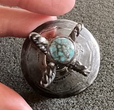 VTG Navajo Stamp Sterling Silver Turquoise Bell Native American Fred Harvey Era - Additional view 7