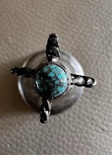 VTG Navajo Stamp Sterling Silver Turquoise Bell Native American Fred Harvey Era - Additional view 9