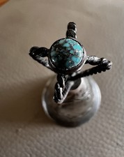 VTG Navajo Stamp Sterling Silver Turquoise Bell Native American Fred Harvey Era - Additional view 10