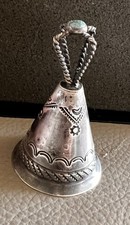 VTG Navajo Stamp Sterling Silver Turquoise Bell Native American Fred Harvey Era